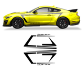 Yellow Mustang car with black accents on a black background, featuring UGS Graphics logo.